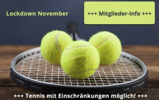 Tennis Mitglieder Informationen Lockdown November 2020