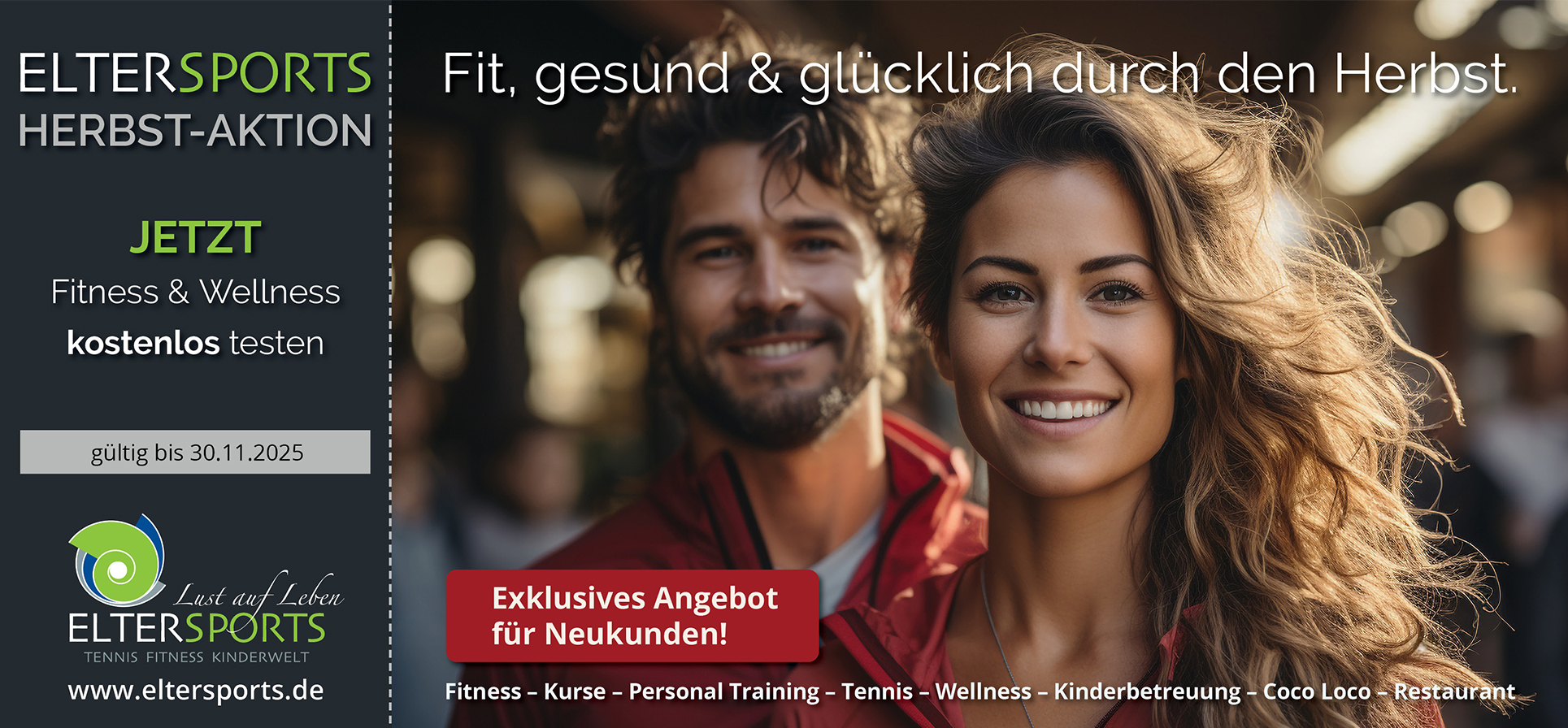 ElterSports Herbstaktion 2025 1 ElterSports Grünwald Fitness Tennis Aktion Neukunden Herbst 2025